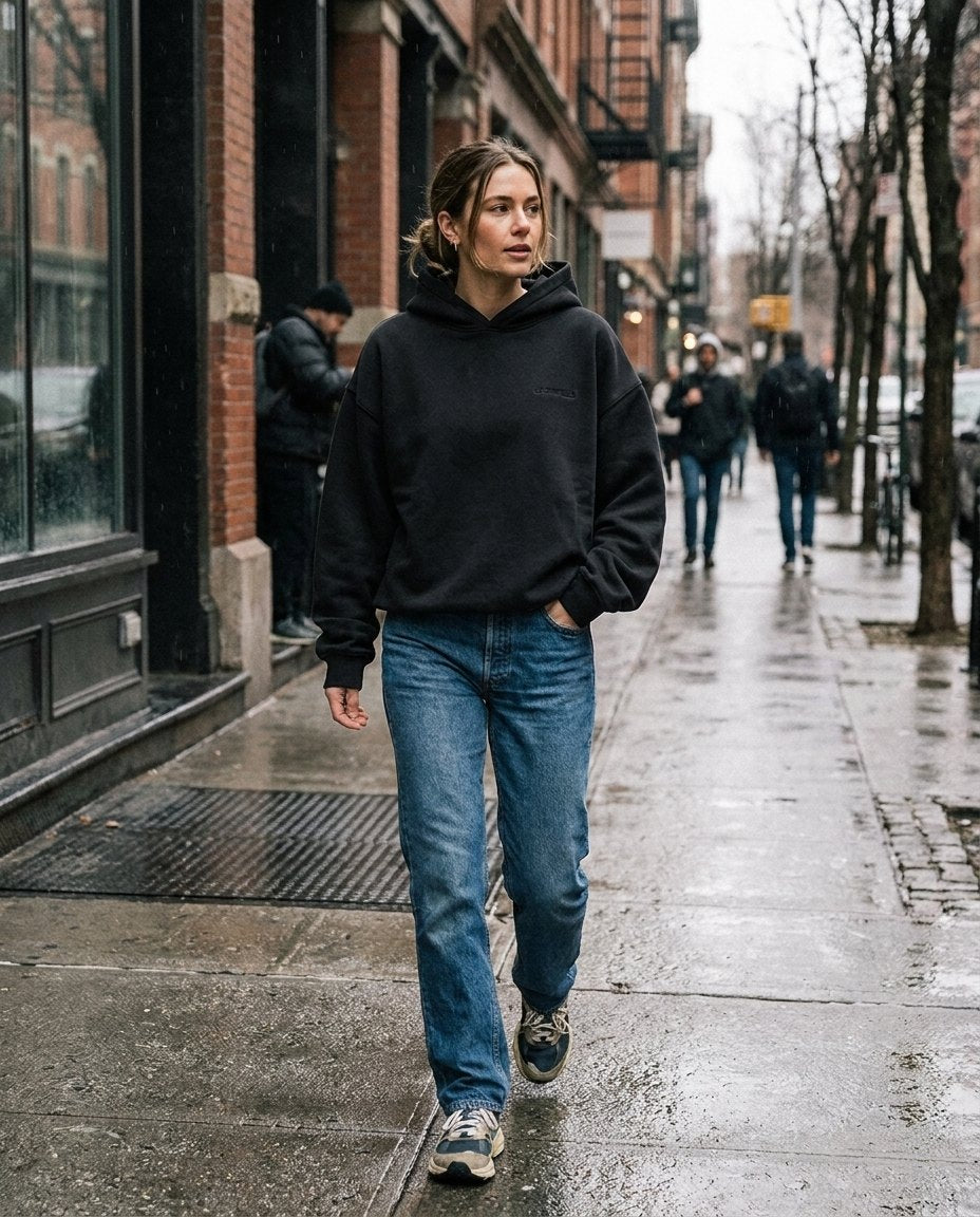 Aldbrook hoodie, worn